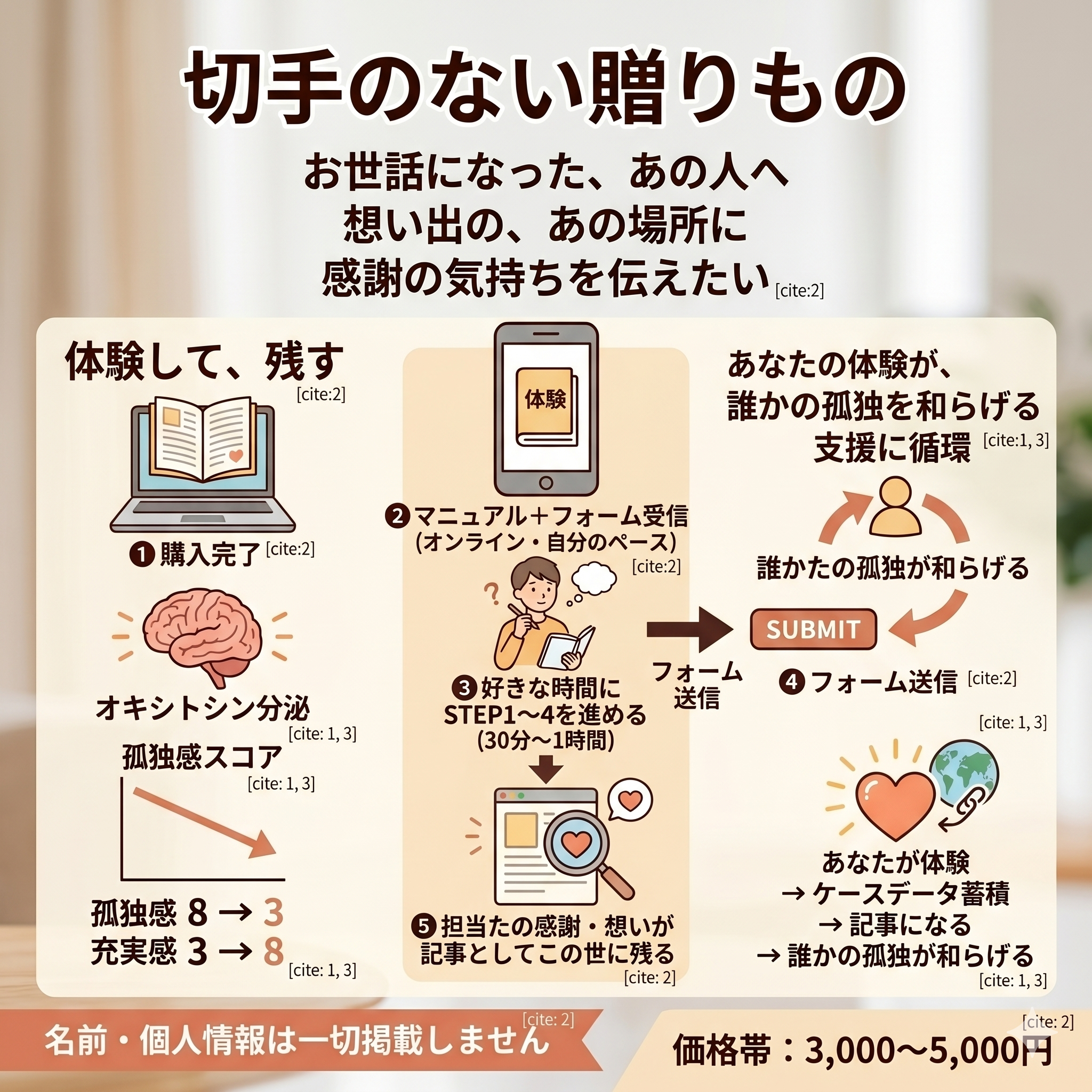伝えられなかった”ありがとう”を、記事にして残す体験｜切手のない贈りもの